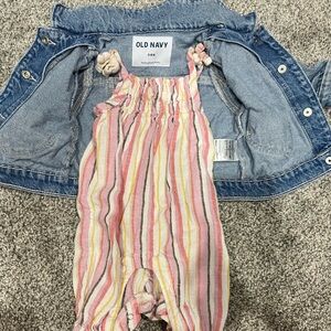 3-6 months Old Navy jumper and Jean Jacket
